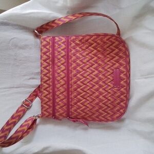 Vera Bradley, never used! Handbag, adjustable shoulder strap, orange/pink, fun!